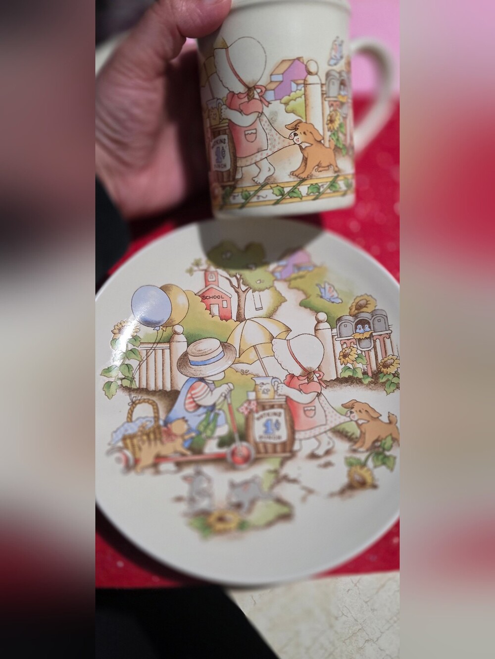 Country Kids Collector's Dessert Plate with Brown Script